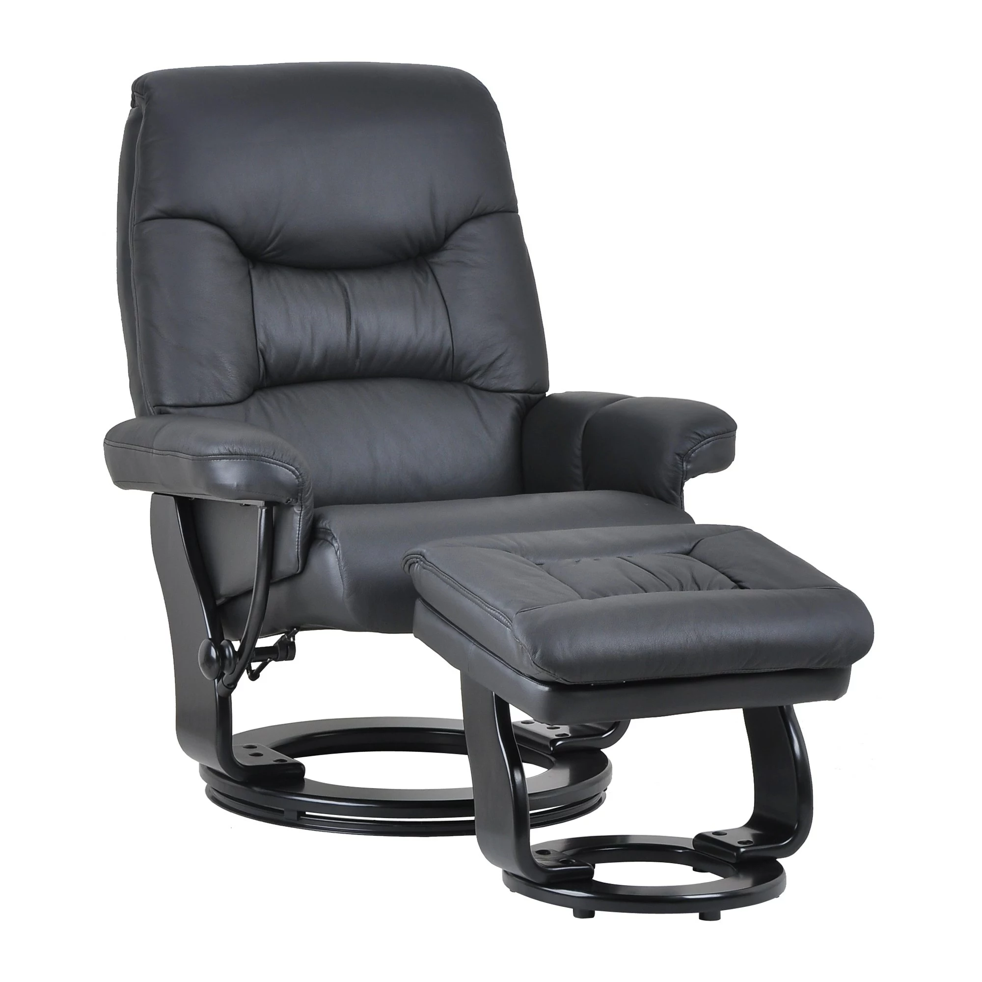 Lux Lænestol M. Skammel, Sort Læder 1 Lux Lænestol M. Skammel, Sort Læder