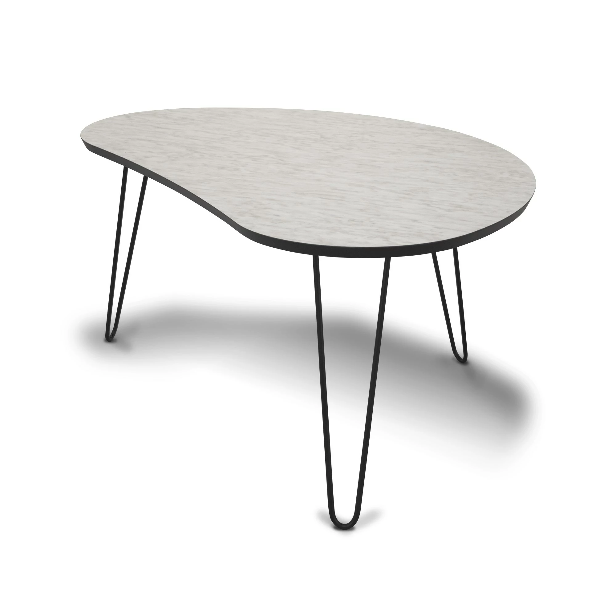 Easy Dråbeformet Sofabord, Hvid Marmor 1 Easy Dråbeformet Sofabord, Hvid Marmor