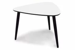 Nando Sofabord, Hvid Uv-lak M. Sort Kant Og Ben
