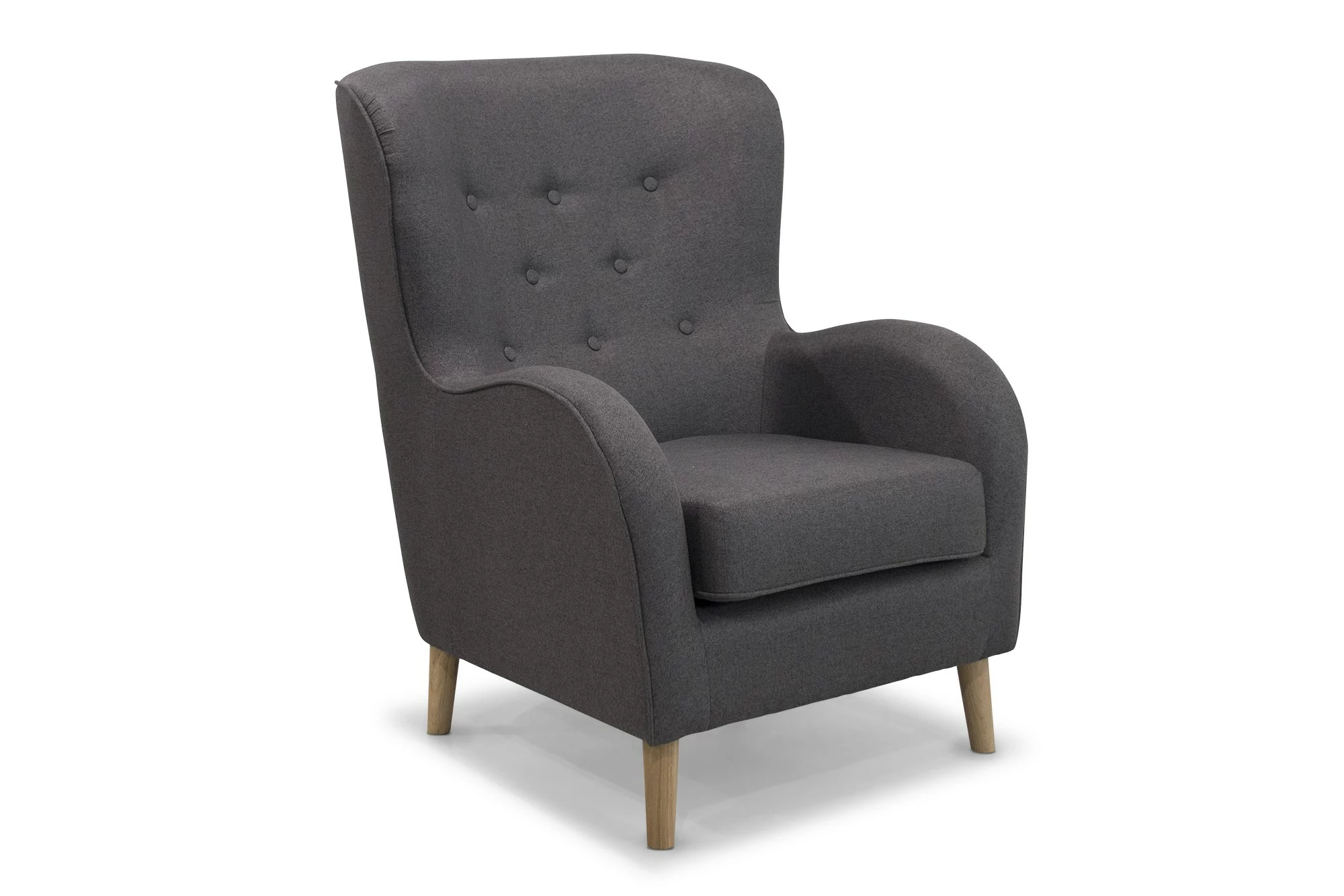 King Stol, Antracitgrå M. Egetræsben 1 King Stol, Antracitgrå M. Egetræsben