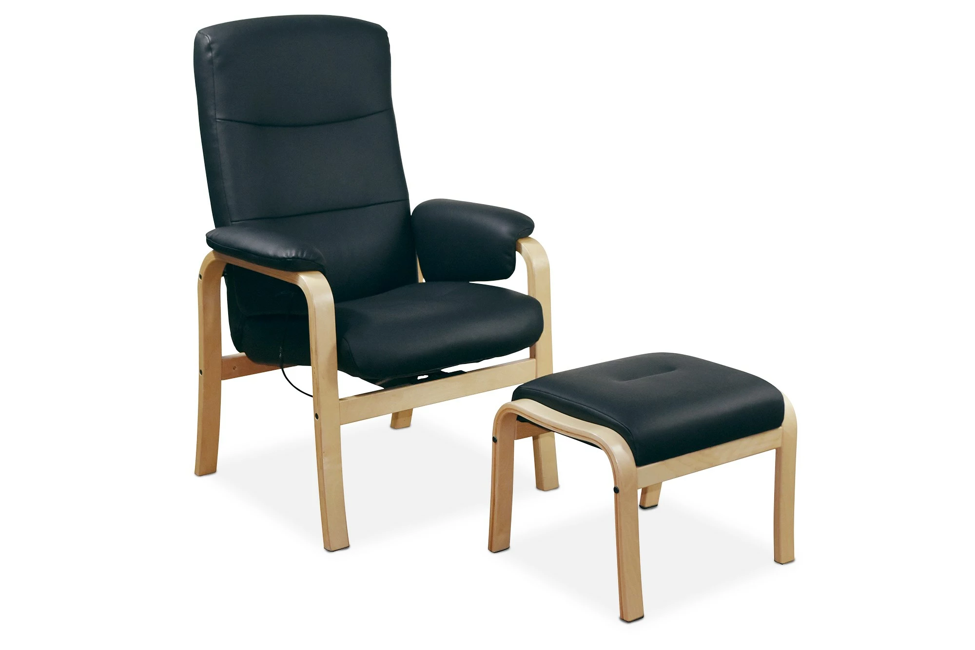 Helnæs Otiumstol M. Skammel, Sort Læder 1 Helnæs Otiumstol M. Skammel, Sort Læder