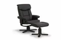 Maribo Lænestol M. Skammel, Sort Bonded Læder Og Stel