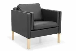 Tranekær Lænestol, Sort Læder