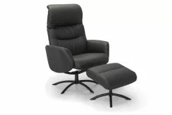 Wigan Lænestol M. Skammel, Sort Læder Og Stel