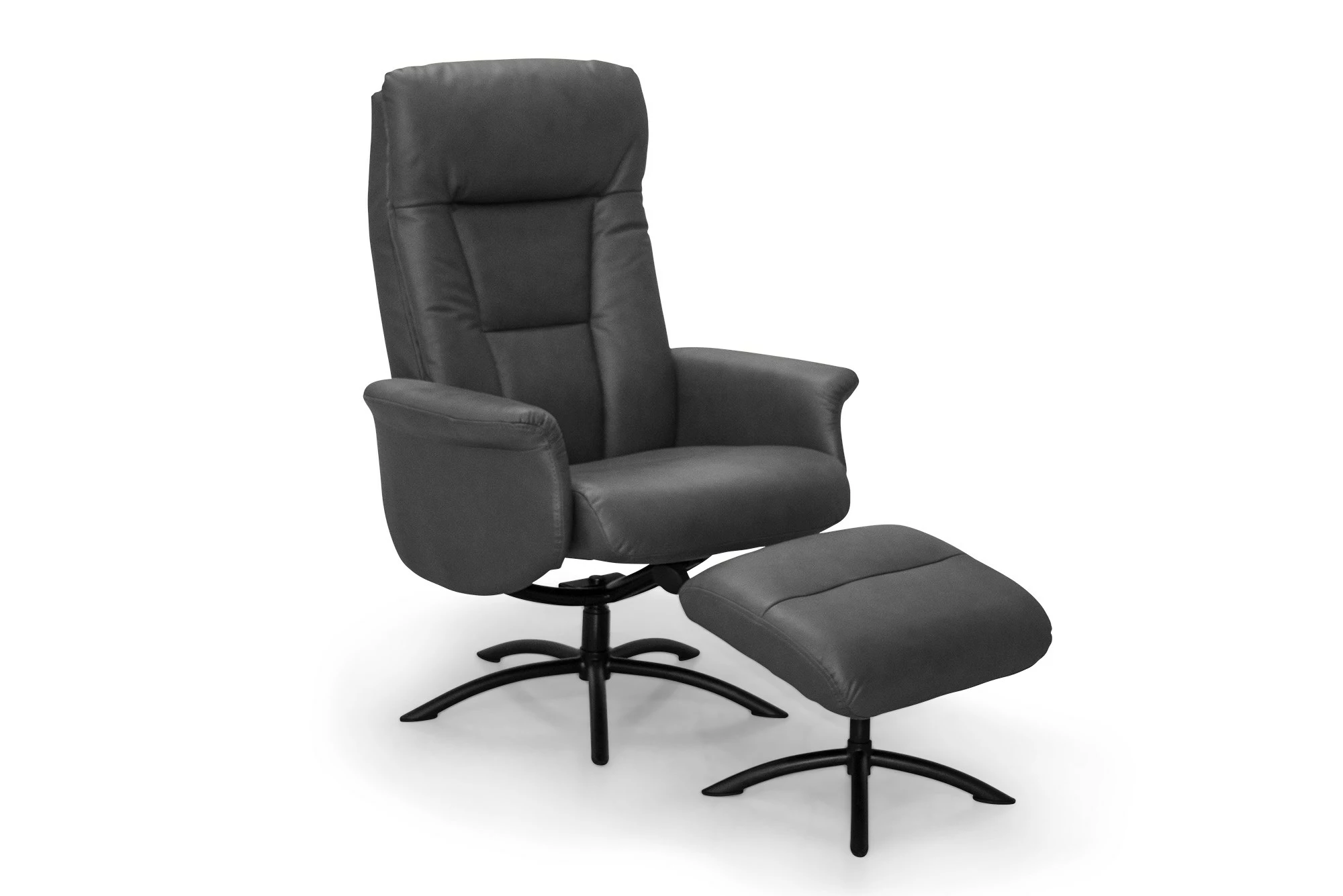 Salford Lænestol M. Skammel, Sort Okselæder & Sort Stel 1 Salford Lænestol M. Skammel, Sort Okselæder & Sort Stel