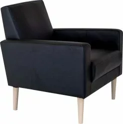 Abigail Lænestol, Sort Læder/bonded Læder M. Ben I Træ