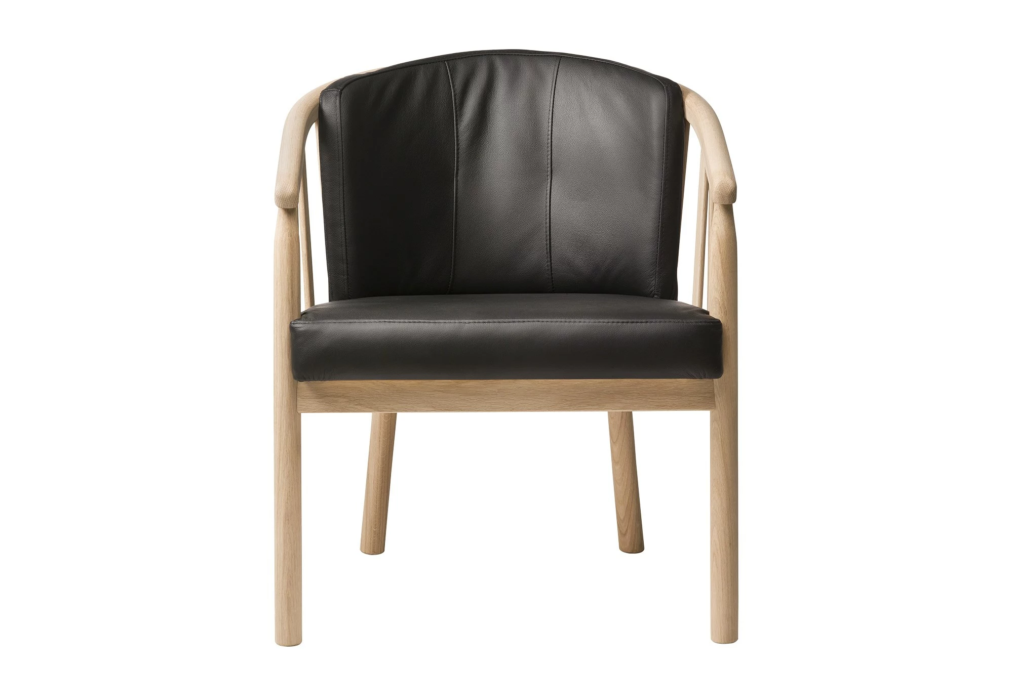 Otio Lænestol, Ubehandlet Eg Og Sort Læder 1 Otio Lænestol, Ubehandlet Eg Og Sort Læder
