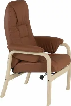 Esrum Lænestol, Cognac Læder/skai Og Stel I Bøg