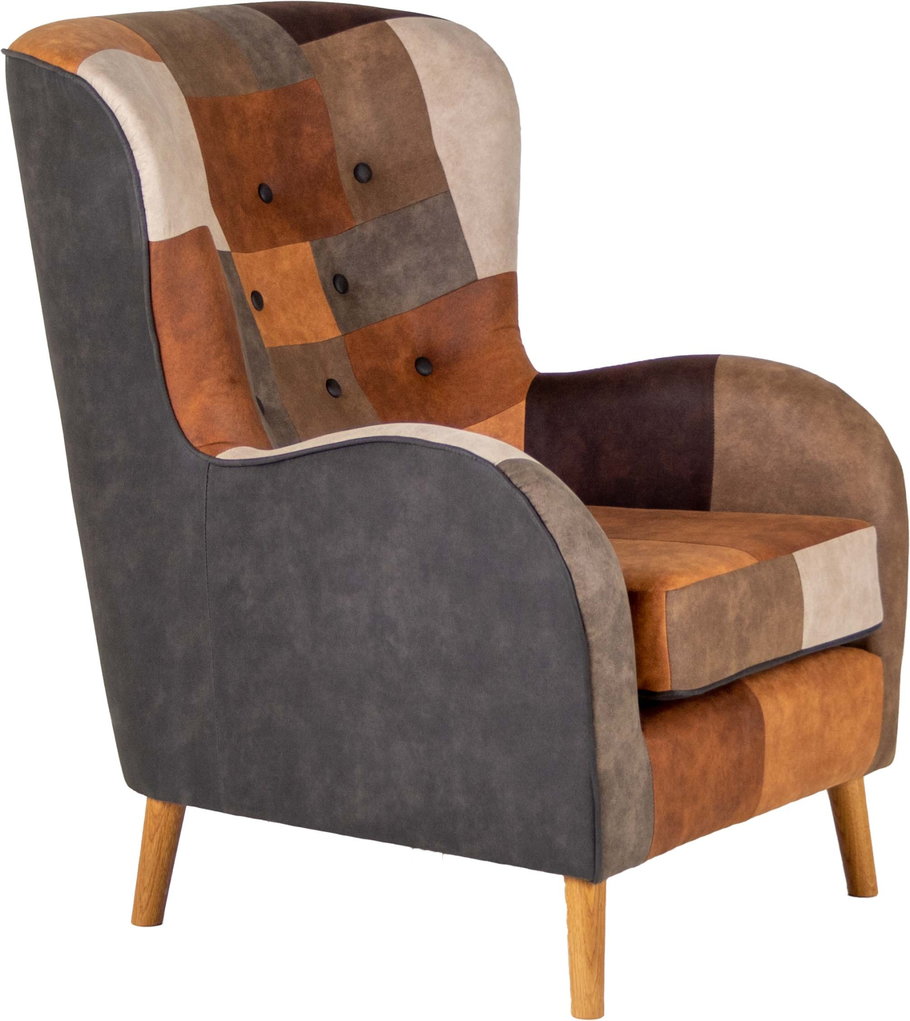 King Stol, Patchwork (Golden) M. Olieret Egetræsben 1 King Stol, Patchwork (Golden) M. Olieret Egetræsben