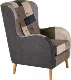 King Stol, Patchwork M. Bøgeben (Grå)