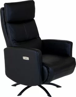 Arendal Recliner Med Motor I Sort Læder, Metal Stel