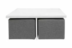 Boxy Sofabord M. Fire Puffer, Hvid