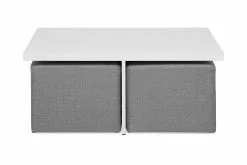 Boxy Sofabord M. To Puffer, Hvid