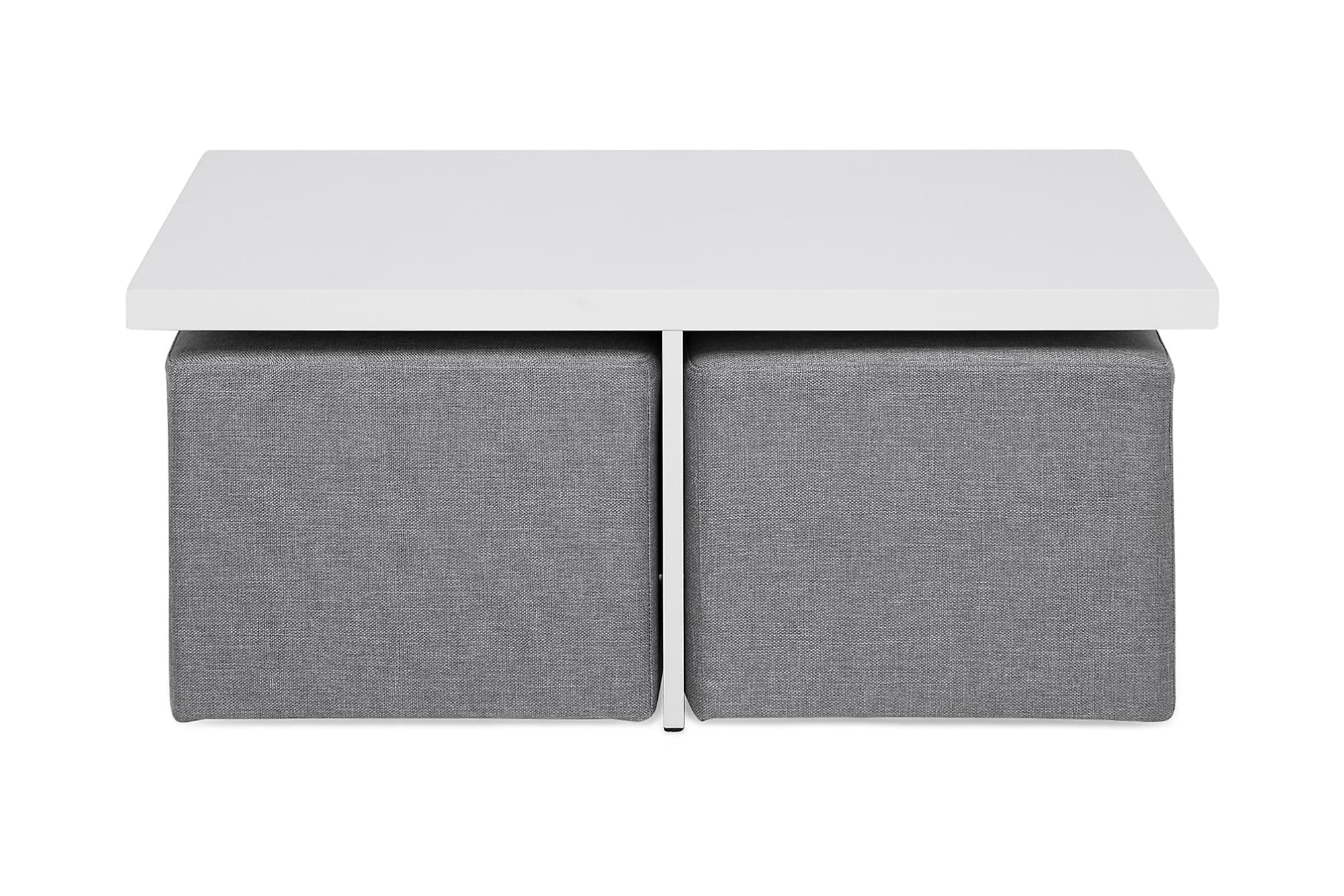 Boxy Sofabord M. To Puffer, Hvid 1 Boxy Sofabord M. To Puffer, Hvid