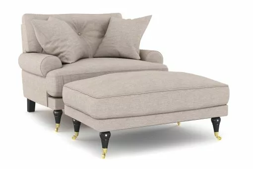 Andrew Lænestol M. Puf, Beige 4 Andrew Lænestol M. Puf, Beige -Møbelbutik 90001006545