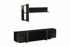 Mardon Tv-møbelsæt, Sort/guld