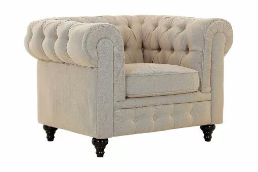 Chesterfield Lyx Lænestol, Beige -Møbelbutik 9000556727