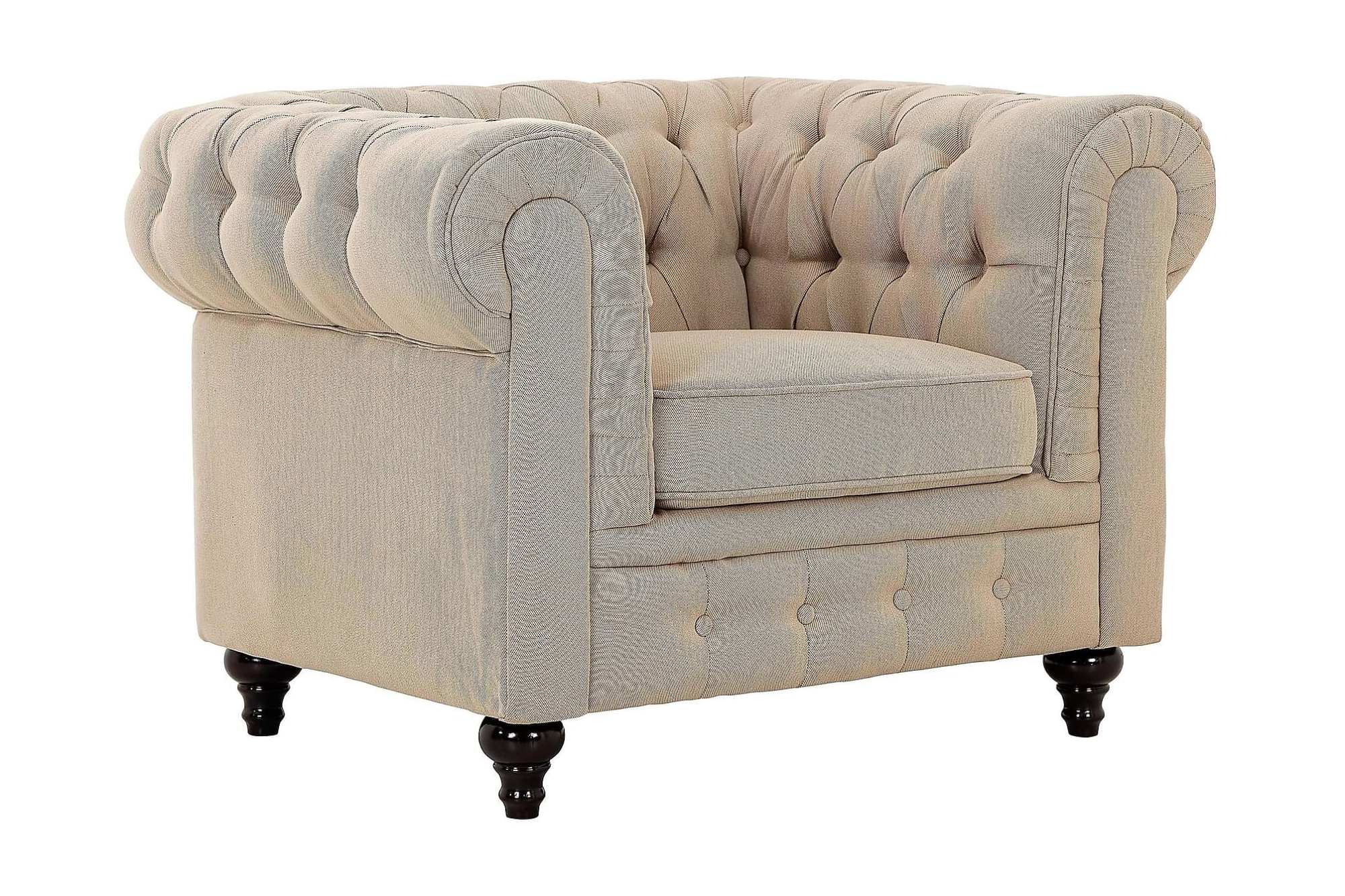 Chesterfield Lyx Lænestol, Beige 1 Chesterfield Lyx Lænestol, Beige