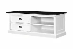 Hampton Tv-bord, Hvid Mahognifinér