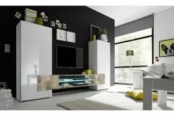 Incastro Tv-bord, Hvid/natur