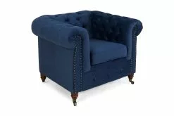 Chesterfield Deluxe Lænestol, Blå