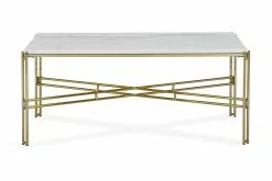 Ponza Sofabord, Hvid Marmor/messing