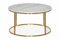Carrie Sofabord, Hvid Marmor/messing