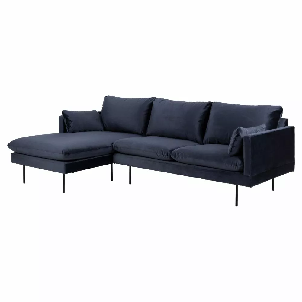 Sunderland Chaiselongsofa Venstrevendt, Blå Velour 1 Sunderland Chaiselongsofa Venstrevendt, Blå Velour