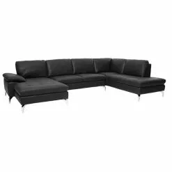 U-sofa Venstrevendt Sort, Bolette