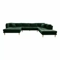 Cali U Openend Sofa Venstrevendt, Velour