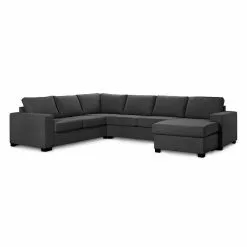 Detroit Vendbar Hjørnesofa Med Chaiselong, Mørkegrå