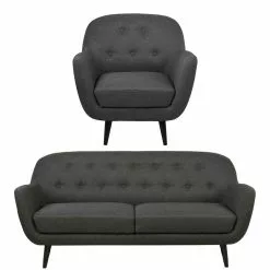 Denver Sofasæt Med Lænestol, Antracit Stof