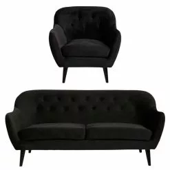 Denver Velour Sofasæt Med Lænestol, Antracit