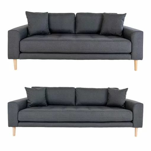 Lido Sofasæt, Mørkegrå Stof -Møbelbutik lido stof sofasaet moerkegraa