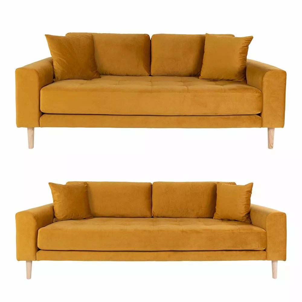 Lido Sofasæt, Sennepsgul Velour 1 Lido Sofasæt, Sennepsgul Velour