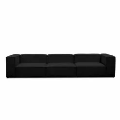 Lissabon Sort XL 3 Personers Sofa